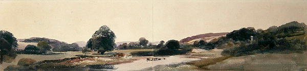 A River Valley (akvarell på papper) av Peter de Wint