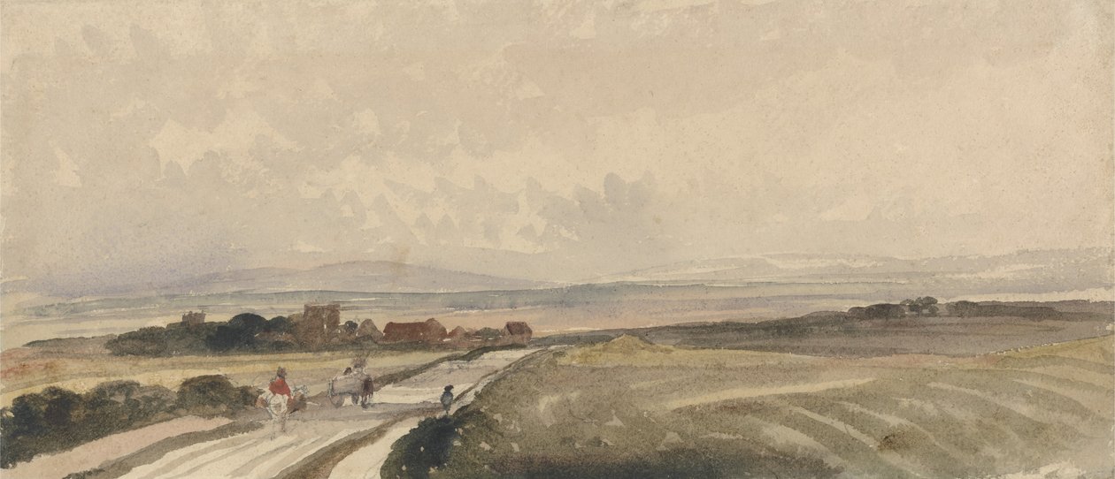 A Yorkshire Road (akvarell och grafit på papper) av Peter de Wint