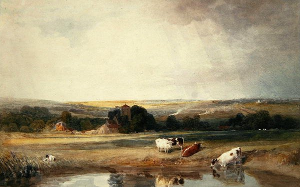 Marsworth Church, nära Tring (akvarell på papper) av Peter de Wint