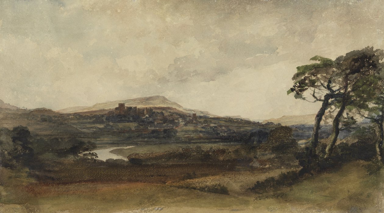 Middleham, Yorkshire (akvarell över grafit med kroppsfärg på papper) av Peter de Wint