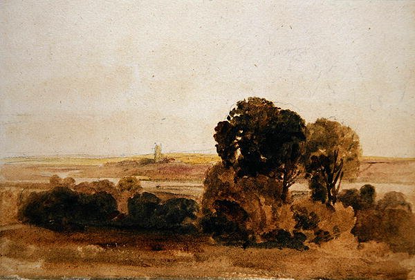 On the River Trent (akvarell på papper) av Peter de Wint