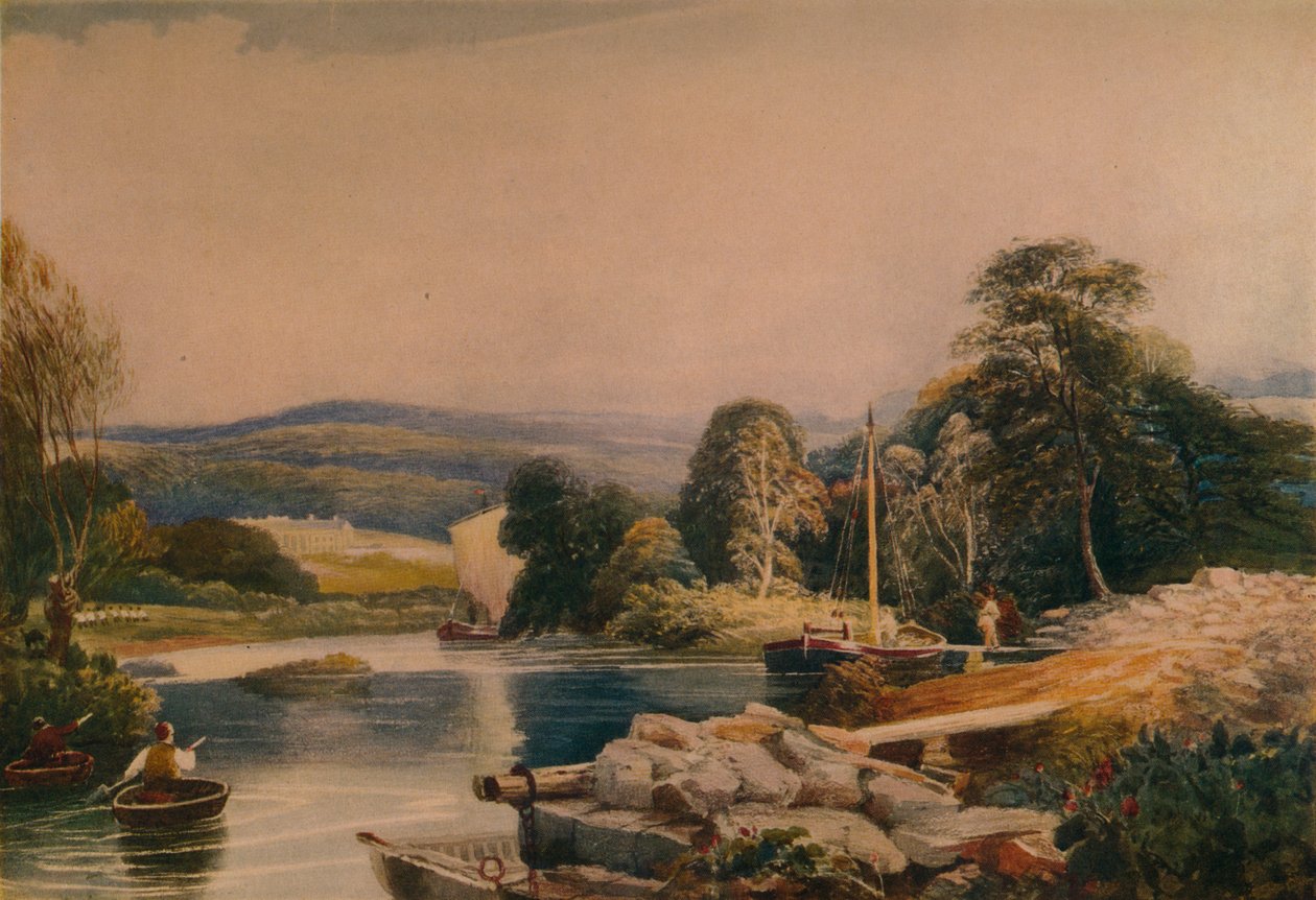 On the Teify, Cardiganshire, 1800-talet, 1935 av Peter de Wint