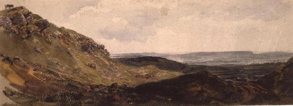 PD.128-1950 Middleham i Wensleydale (akvarell & svart krita på papper) av Peter de Wint