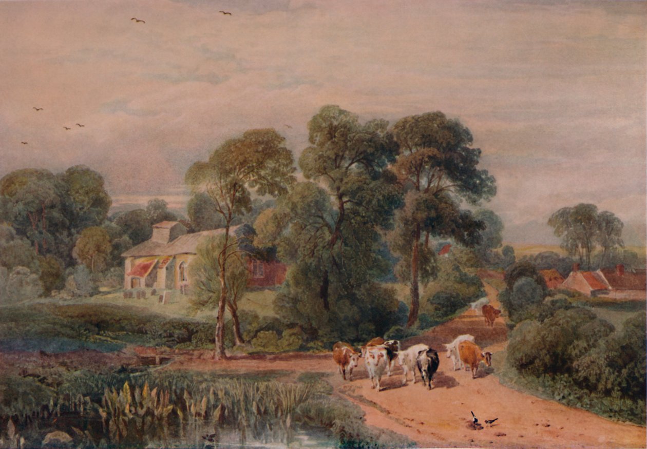 Vägbild med boskap, 1800-talet, 1935 av Peter de Wint