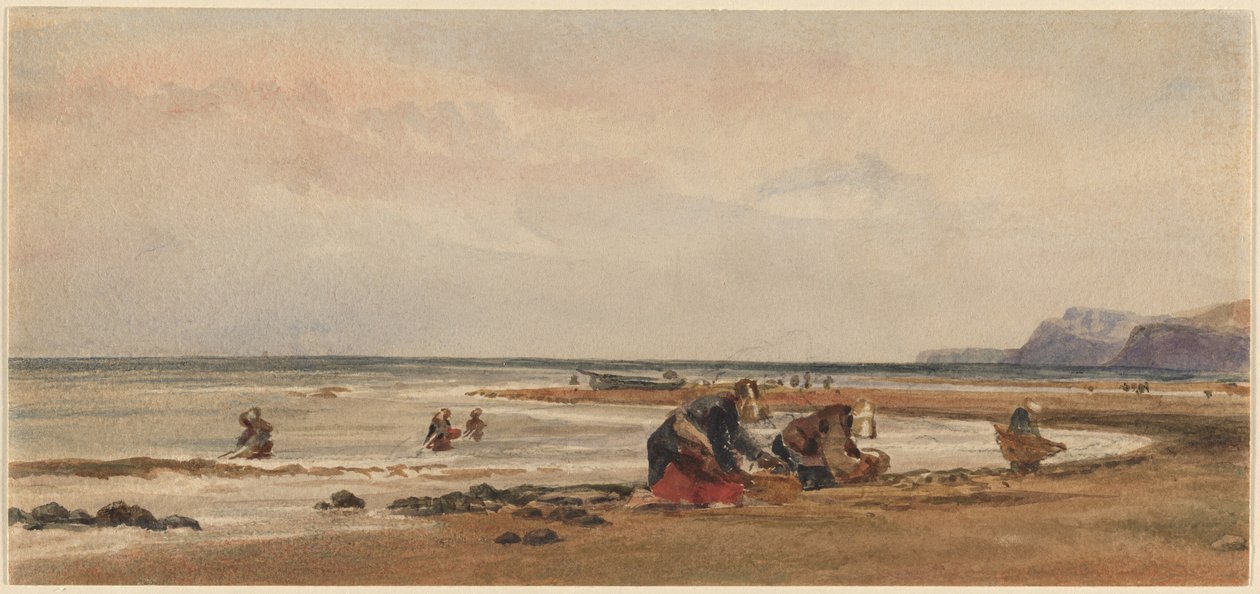 Tångplockare vid stranden i Redcar, Yorkshire av Peter de Wint