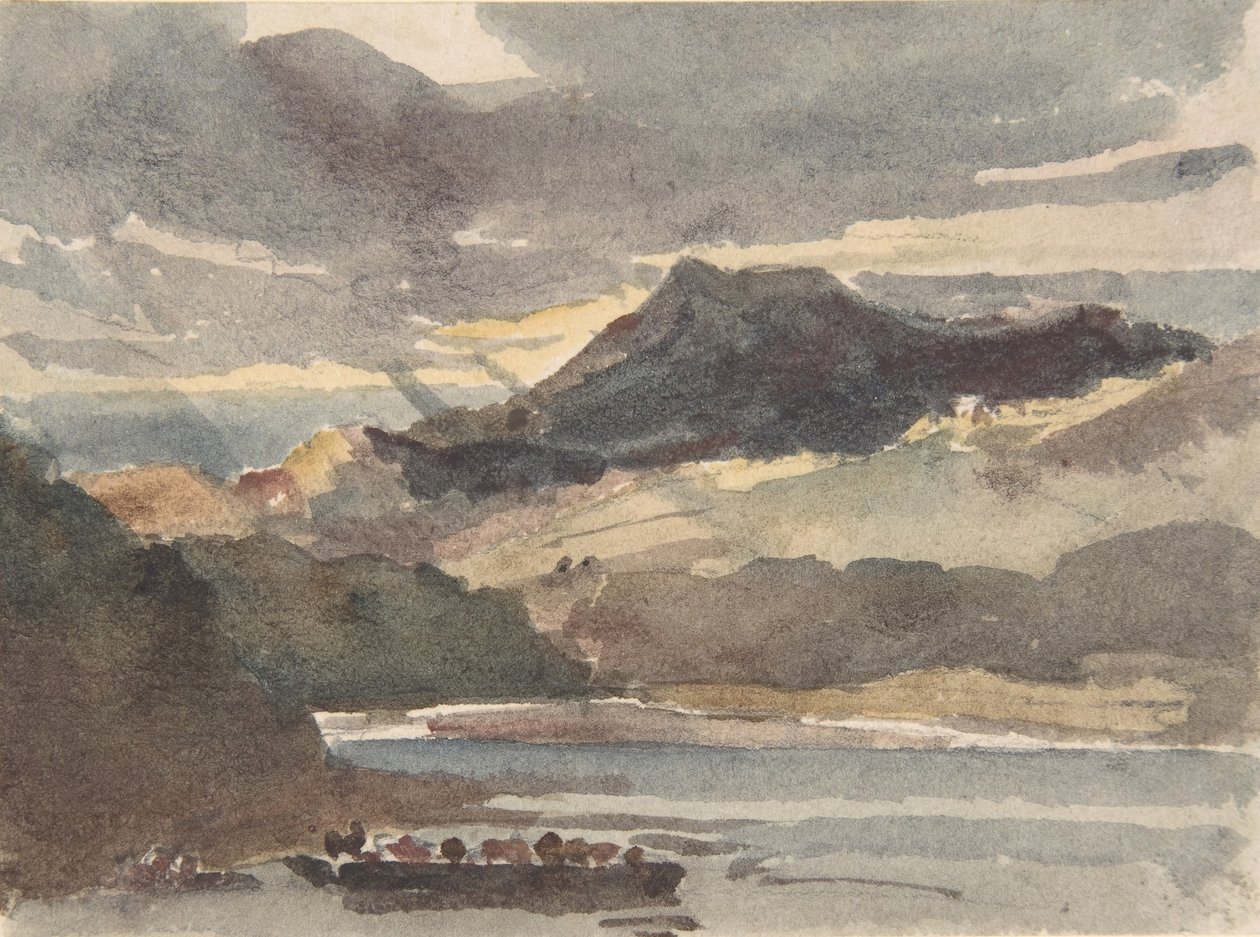 Studie för The Ferry, efter 1829. av Peter de Wint