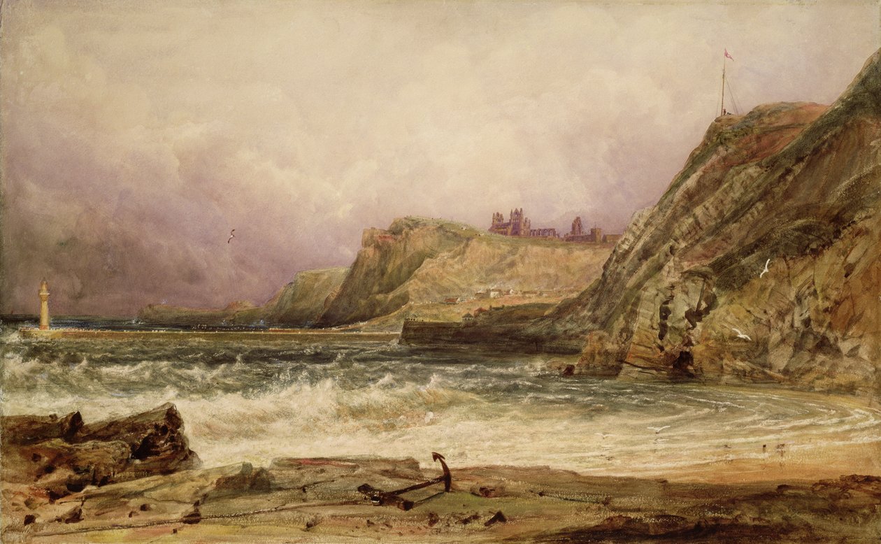 Whitby (penna och akvarell) av Peter de Wint