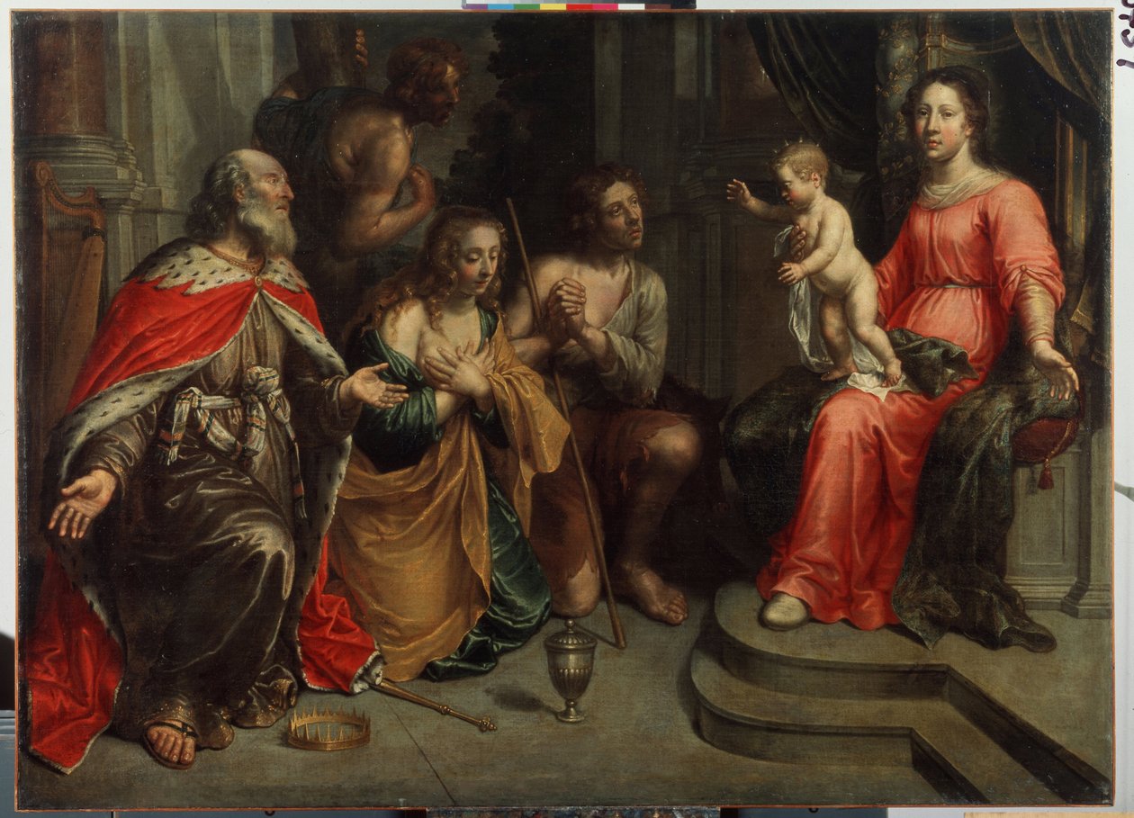 ""The Sinners before the Virgin"" (The Sinners before the Virgin) Målning av Peeter (Peter) van Lint (1609-1690) 1600-talets statliga friluftsmuseum Palace Gatchina, Sankt Petersburg av Peter van Lint