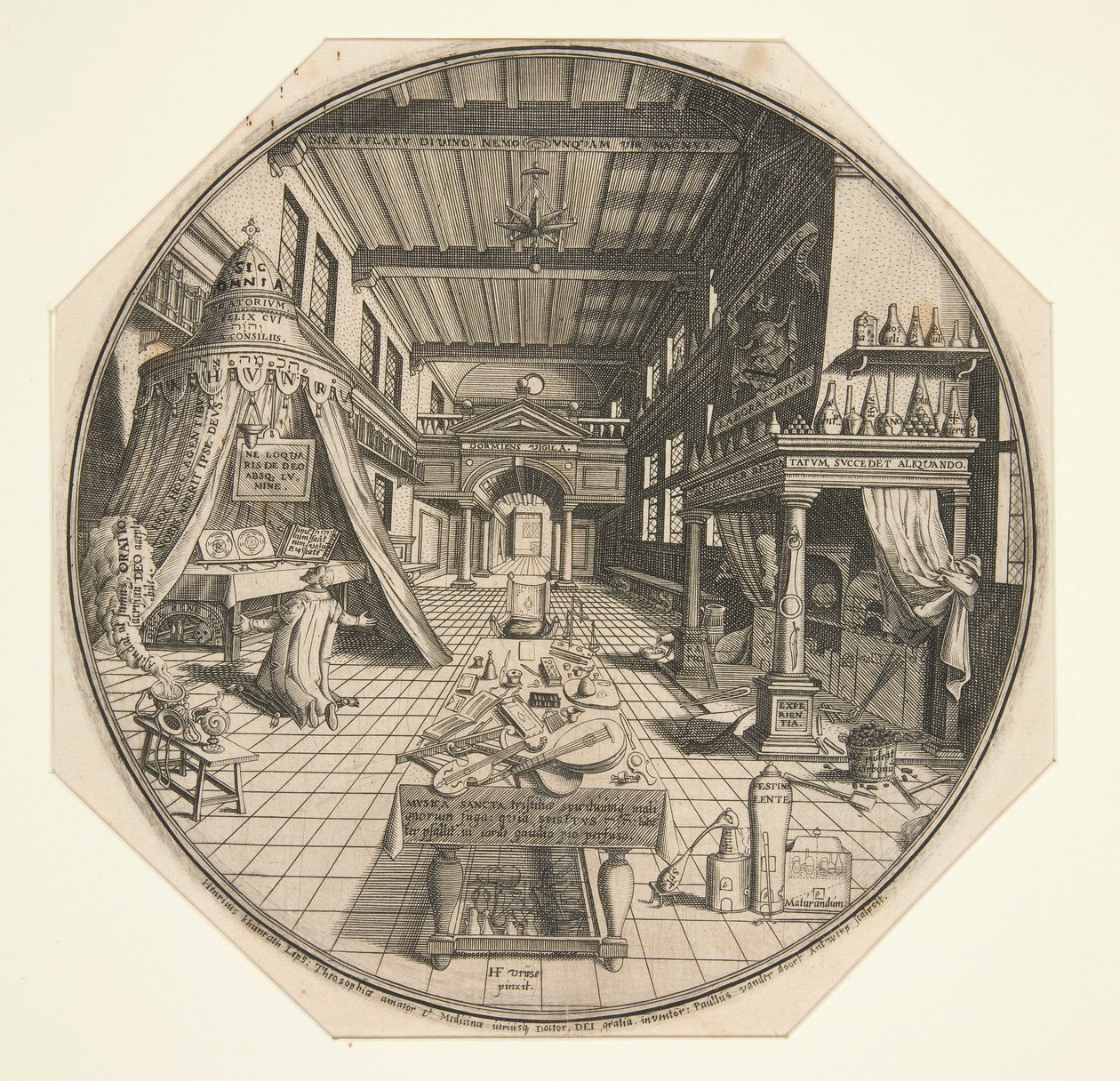 Heinrich Khunrath, alkemist från Leipzig, i sitt bibliotek av Peter van der Doort