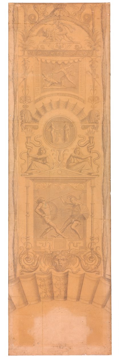 Arabeske mit Darstellungen des Ödipus, des Eteokles und Polyneikes av Peter von Cornelius