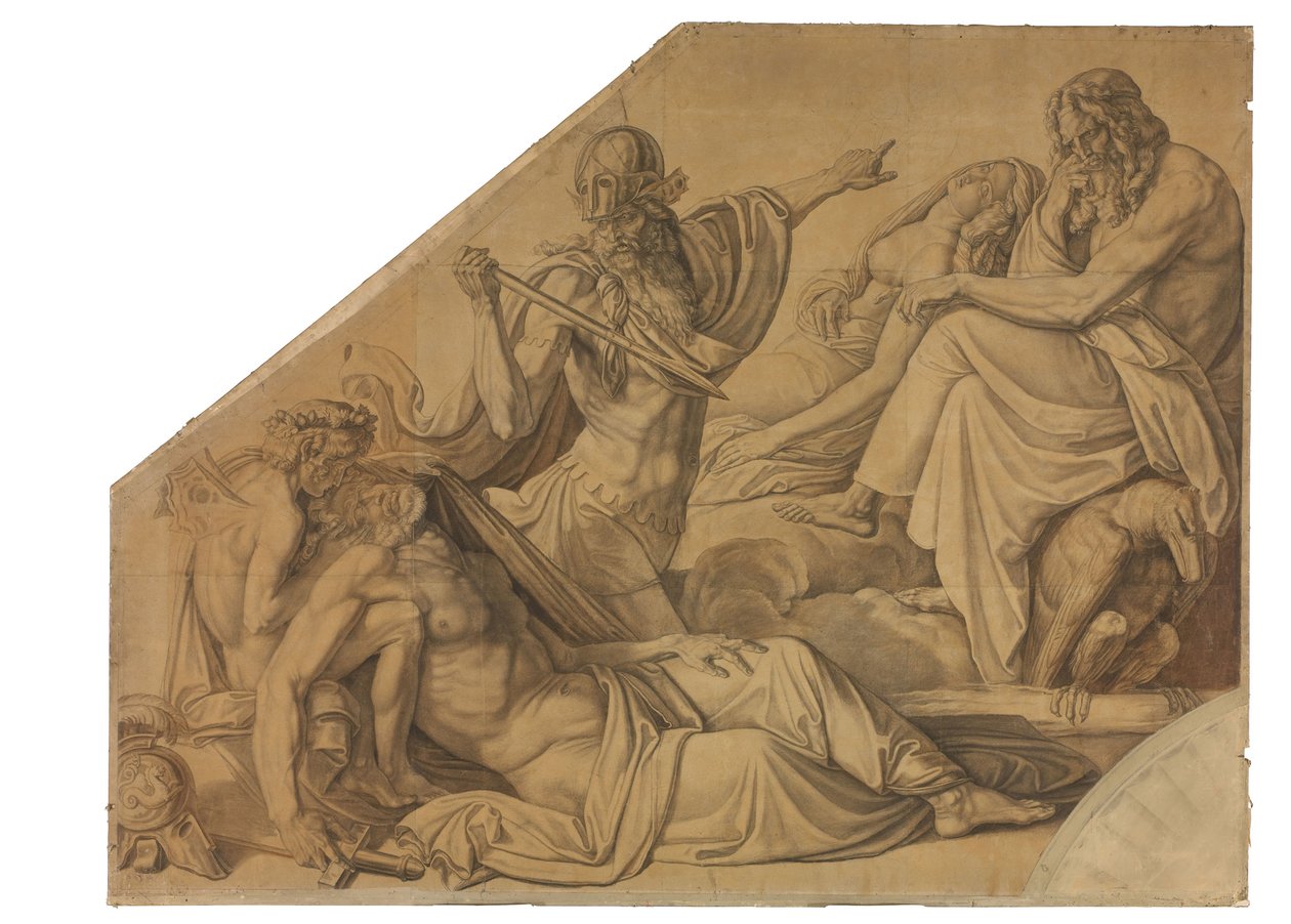 Der Traum des Agamemnon. Karton zu den Deckenbildern der Münchner Glyptothek av Peter von Cornelius