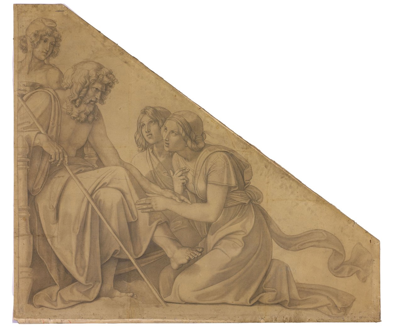 Eos und Thitonos vor Zeus. Karton zu den Deckenbildern der Münchner Glyptothek av Peter von Cornelius