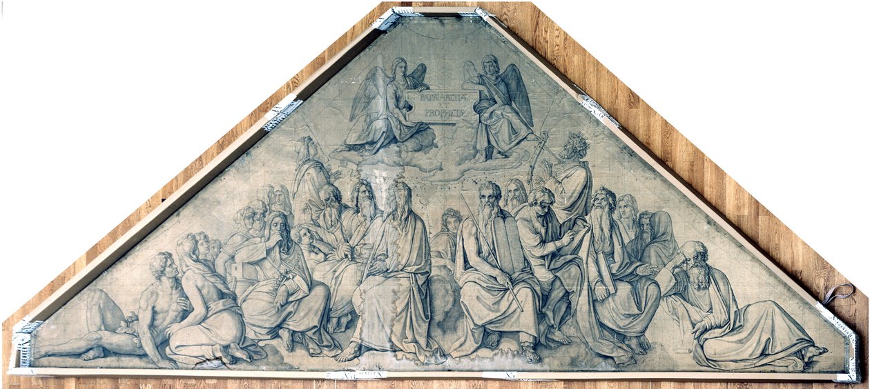 Patriarker och profeter. Kartong till freskerna i Ludwigskyrkan i München av Peter von Cornelius