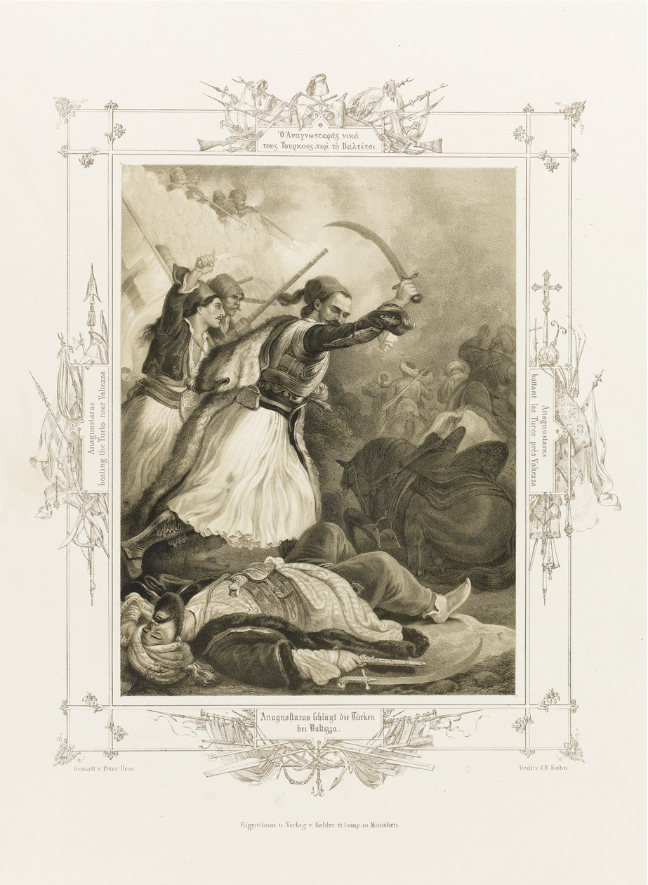 Christos Anagnostaras från albumet med grekisk hjältemod, ca 1835 av Peter von Hess
