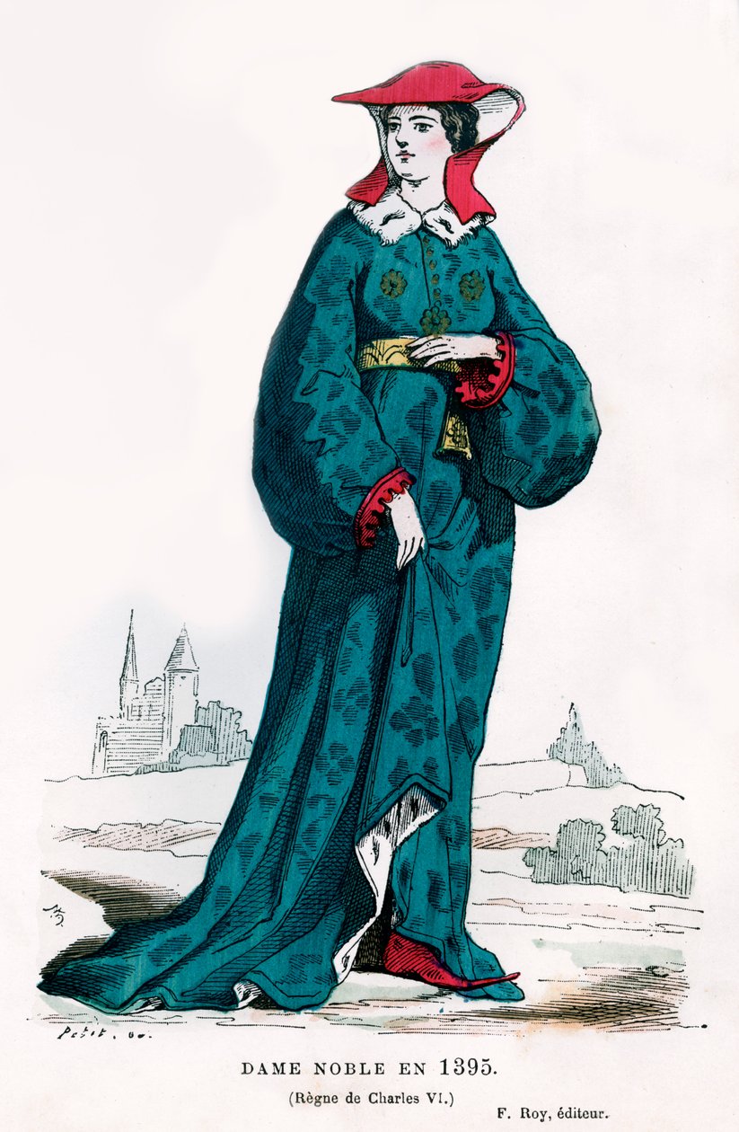 Adelskvinna under Karl VI av Frankrike, 1395 1882-1884 av Petit