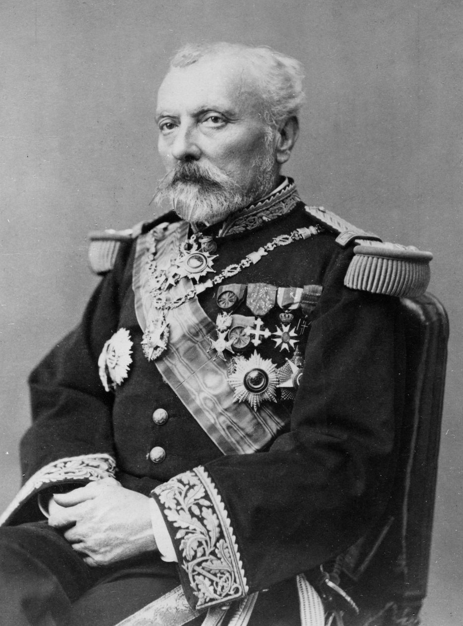 Porträtt av Hyacinthe Laurent Théophile Aube av Petit