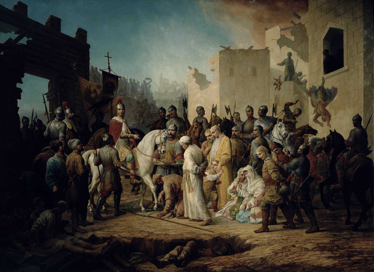 Tsar Ivan IV erövrade Kazan 1552, 1894 av Petr Mikhailovich Shamshin