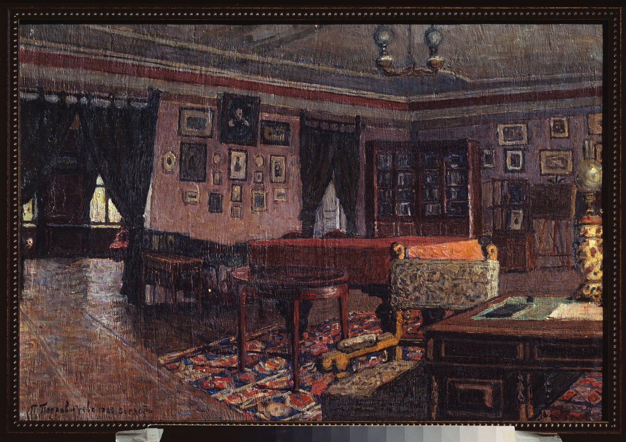 Vardagsrummet i Peter Ilich Tchaikovskys hus av Petr Ivanovic Petrovichev