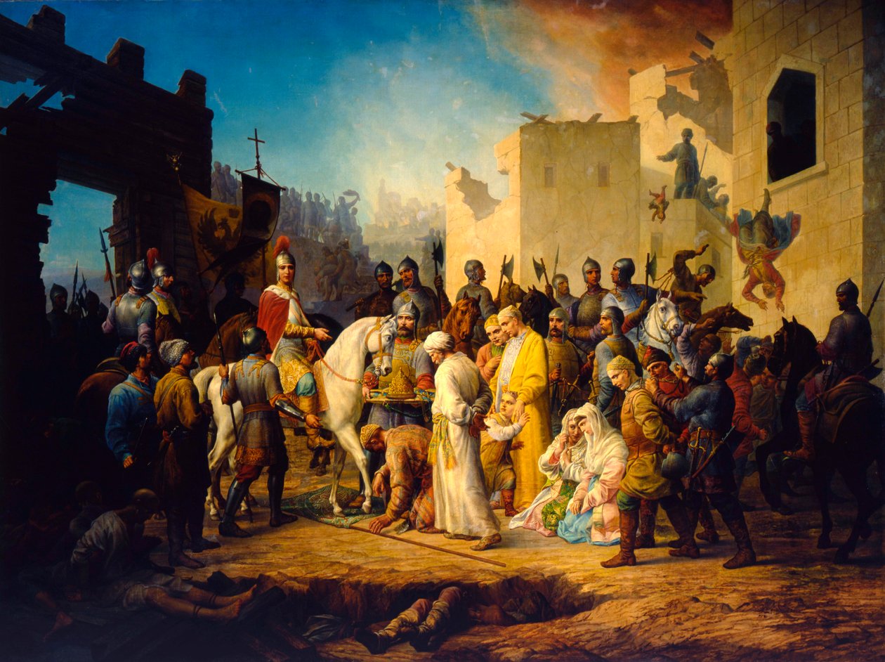 Tsar Ivan IV erövrar Kazan 1552, 1894 av Petr Mikhailovich Shamshin