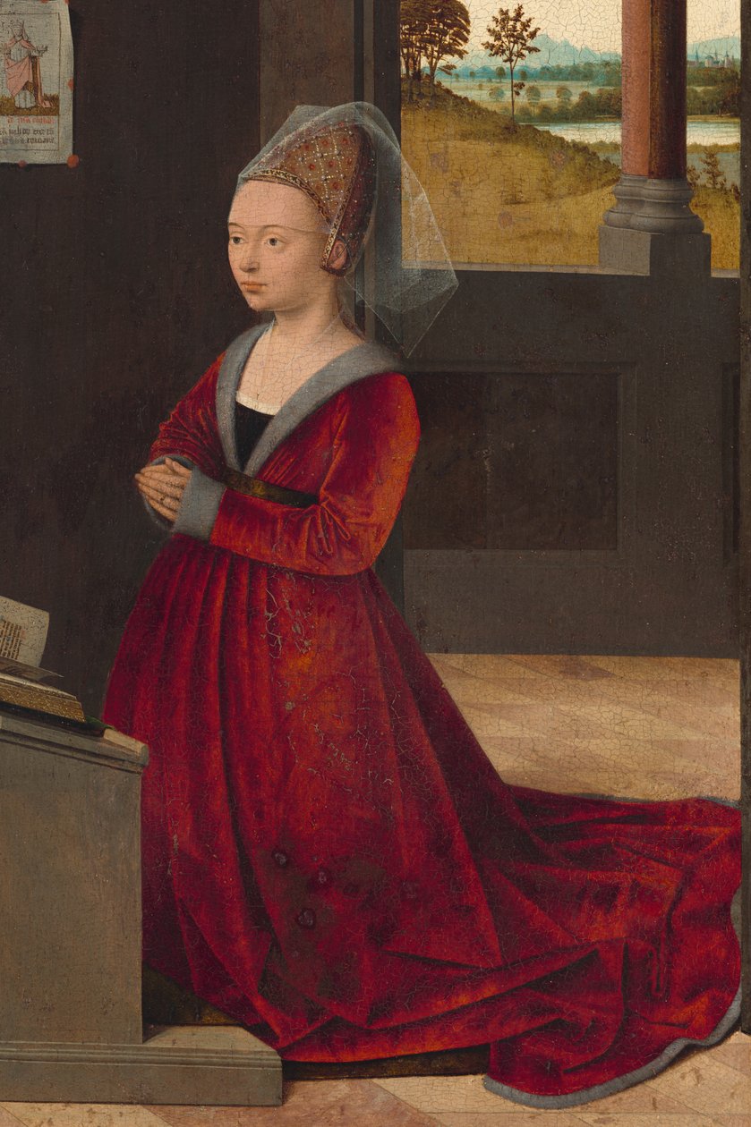 Välgörarinna på knä (detalj) av Petrus Christus