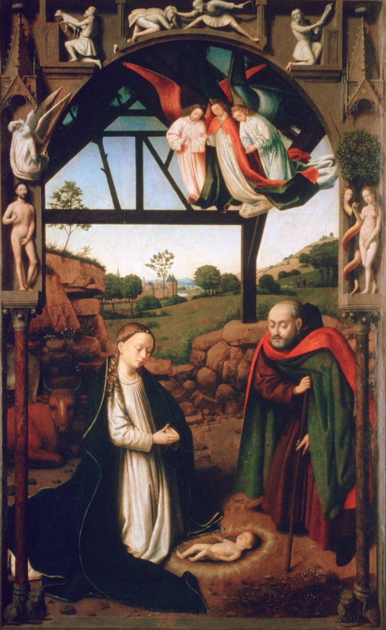 Födelse, 1452 av Petrus Christus