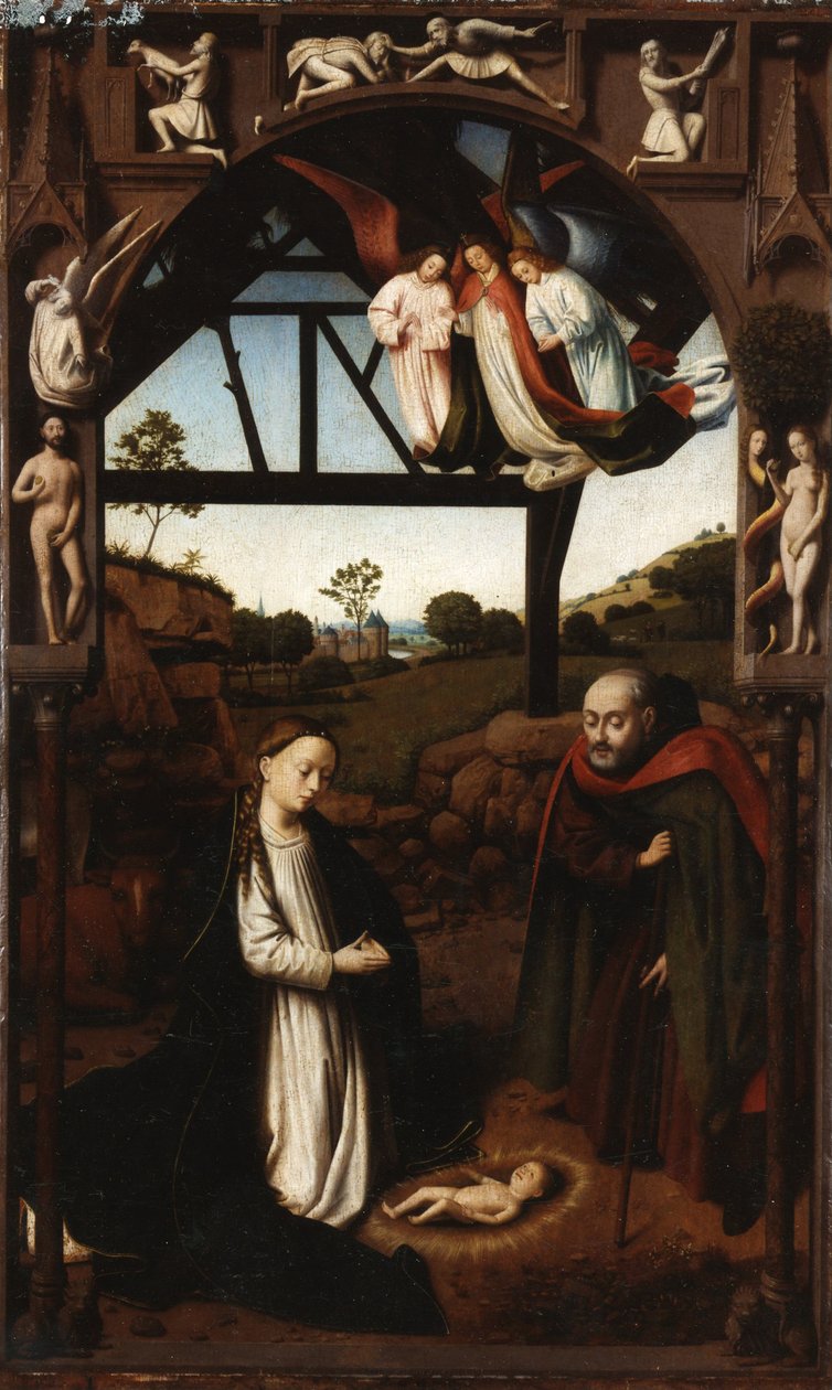 Kristi födelse den heliga natten, 1452. av Petrus Christus