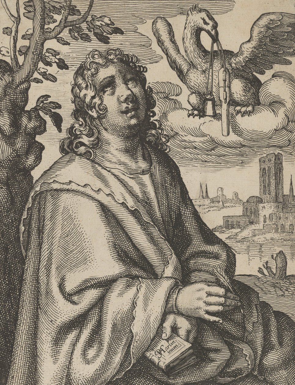 John, från De fyra evangelisterna, 1610-20. av Petrus Feddes