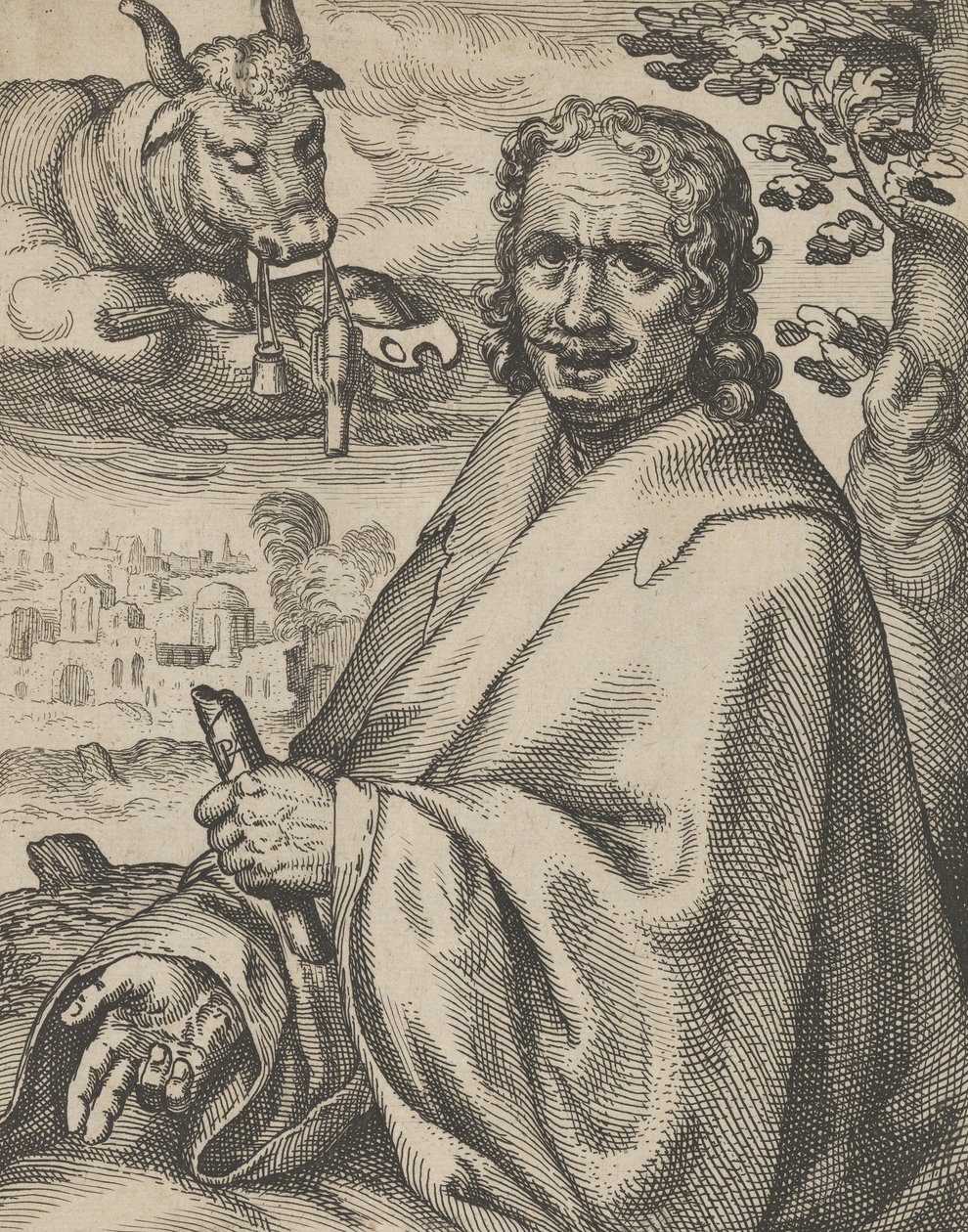 Luke, från De fyra evangelisterna, 1610-20. av Petrus Feddes