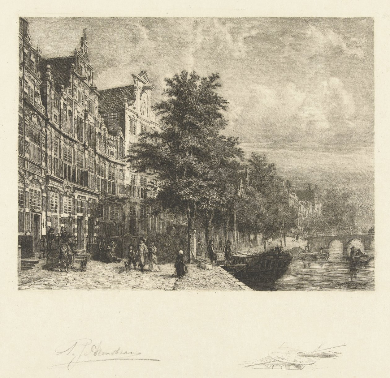 Utsikt över Herengracht av Petrus Johannes Arendzen