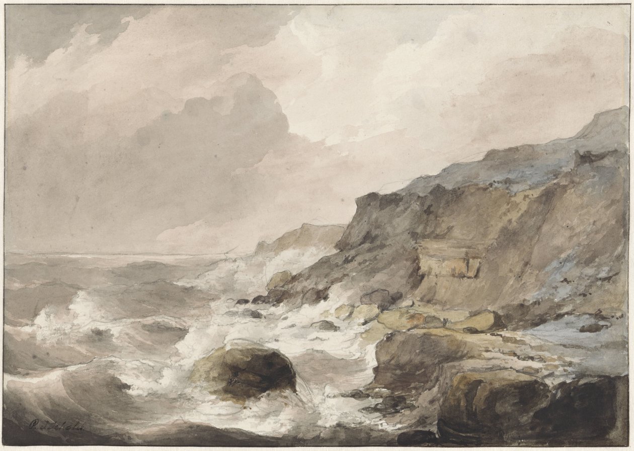Klippiga kusten vid Boulogne sur Mer av Petrus Johannes Schotel