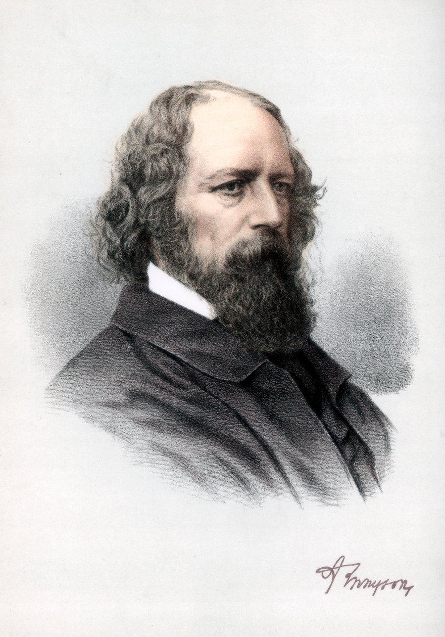 Alfred Tennyson, 1:e baron Tennyson, engelsk poet, c1890. av Petter and Galpin Cassell