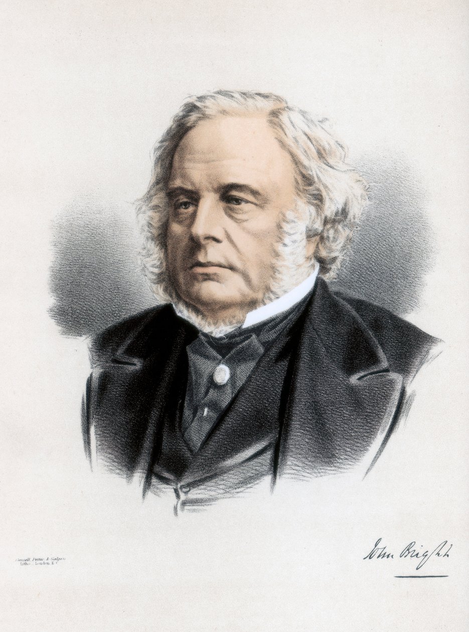 John Bright, brittisk radikal och liberal statsman, c1890. av Petter and Galpin Cassell