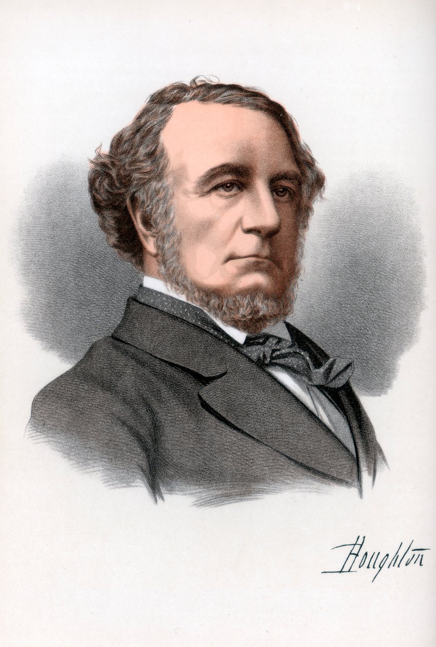 Richard Monckton Milnes, 1:e baron Houghton, engelsk poet och politiker, c1890. av Petter and Galpin Cassell