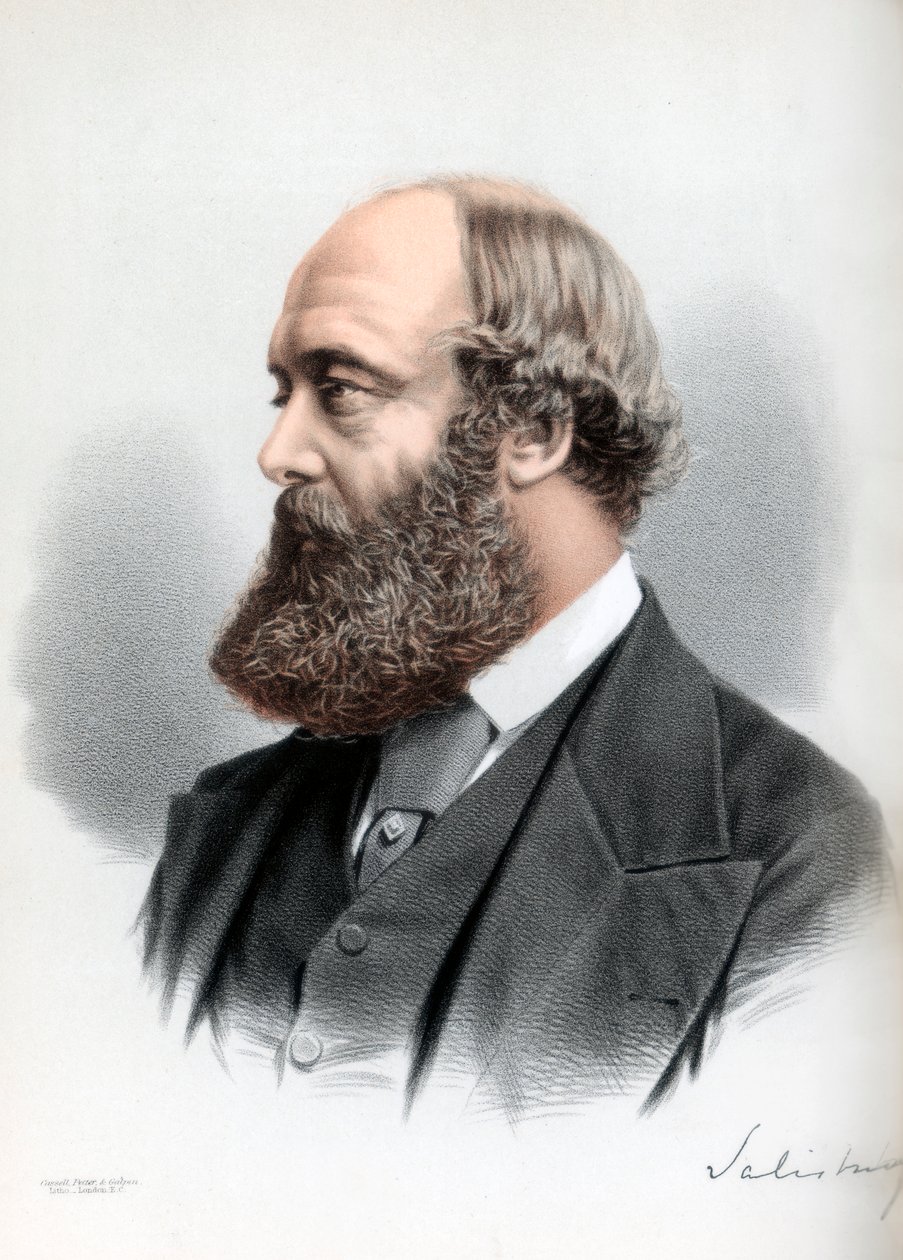 Robert Gascoyne-Cecil, 3:e markis av Salisbury, brittisk statsman och premiärminister, c1890. av Petter and Galpin Cassell