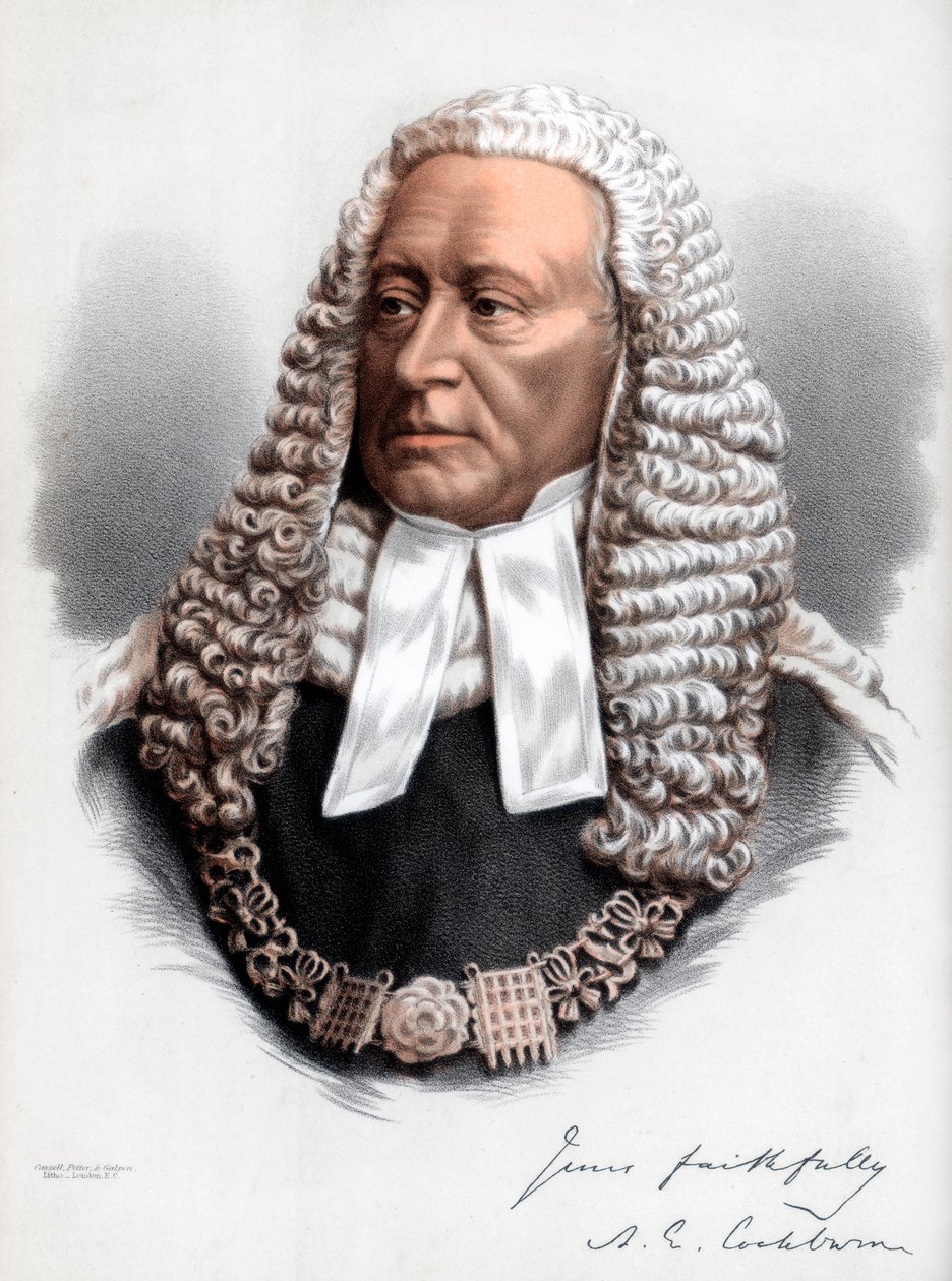 Sir Alexander James Edmund Cockburn, 12:e baronet, Lord Chief Justice of England, c1890. av Petter and Galpin Cassell