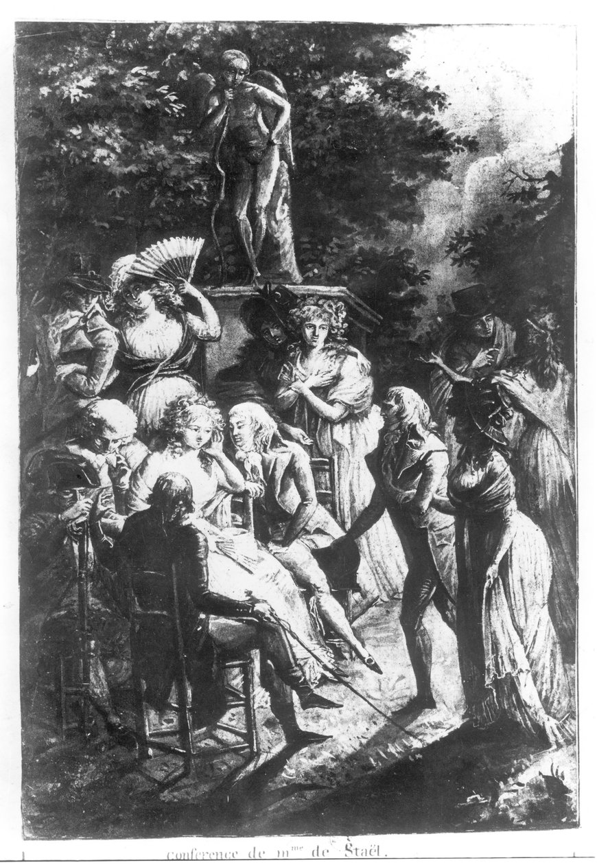 Möte med Madame de Stael (1766-1817) av Philibert Louis Debucourt