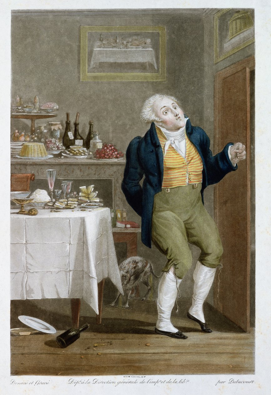 Slutet på gastronomerna av Philibert Louis Debucourt