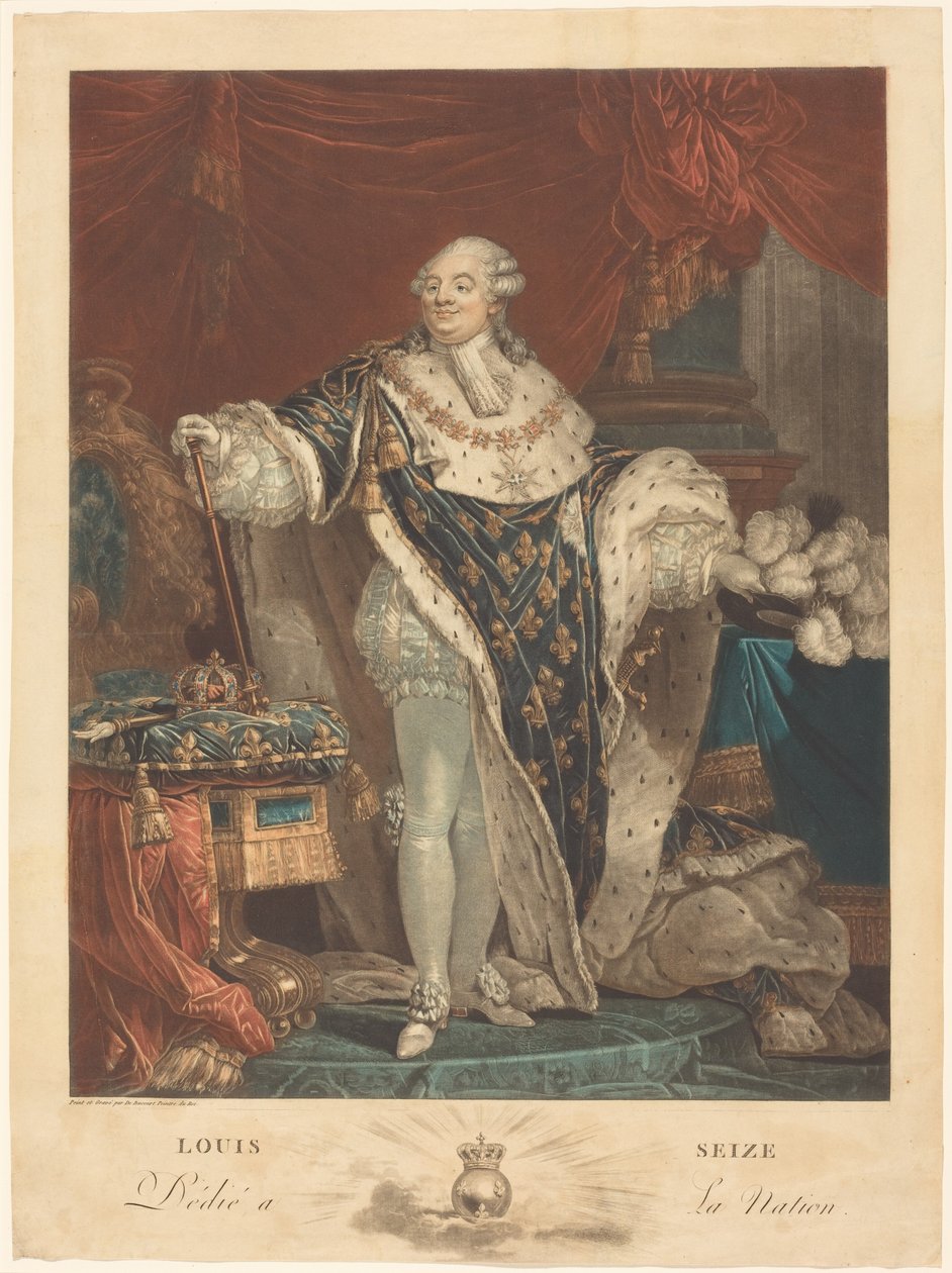 Ludvig XVI av Philibert-Louis Debucourt