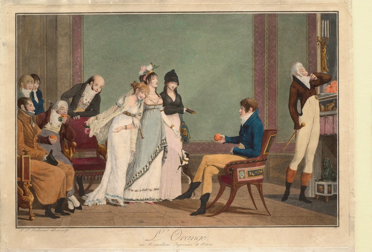 Apelsinen, eller Paris moderna dom av Philibert-Louis Debucourt