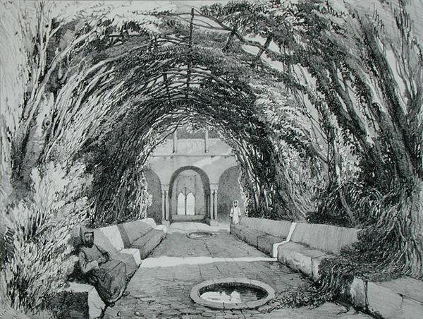 Pooler i trädgården i klostret San Domingo, Alhambra, tallrik 6 från 