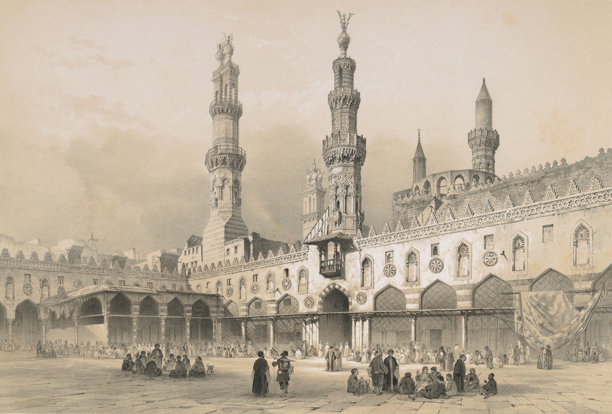 Innergården till Al Ahzar-moskén av Philibert Joseph Girault de Prangey