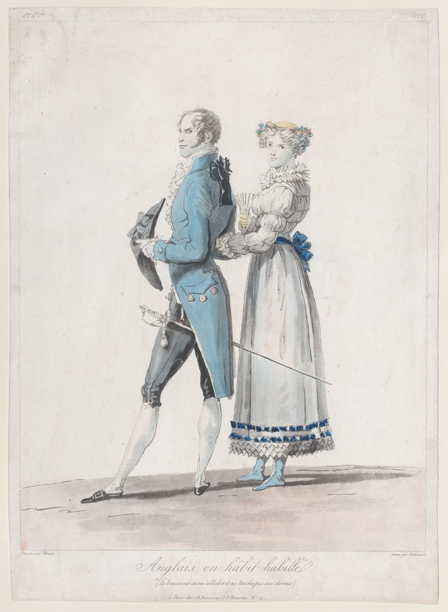 Engelsman i Habit Habille, från Collections de Costumes Dessines, 1814-24., av Philibert Louis Debucourt