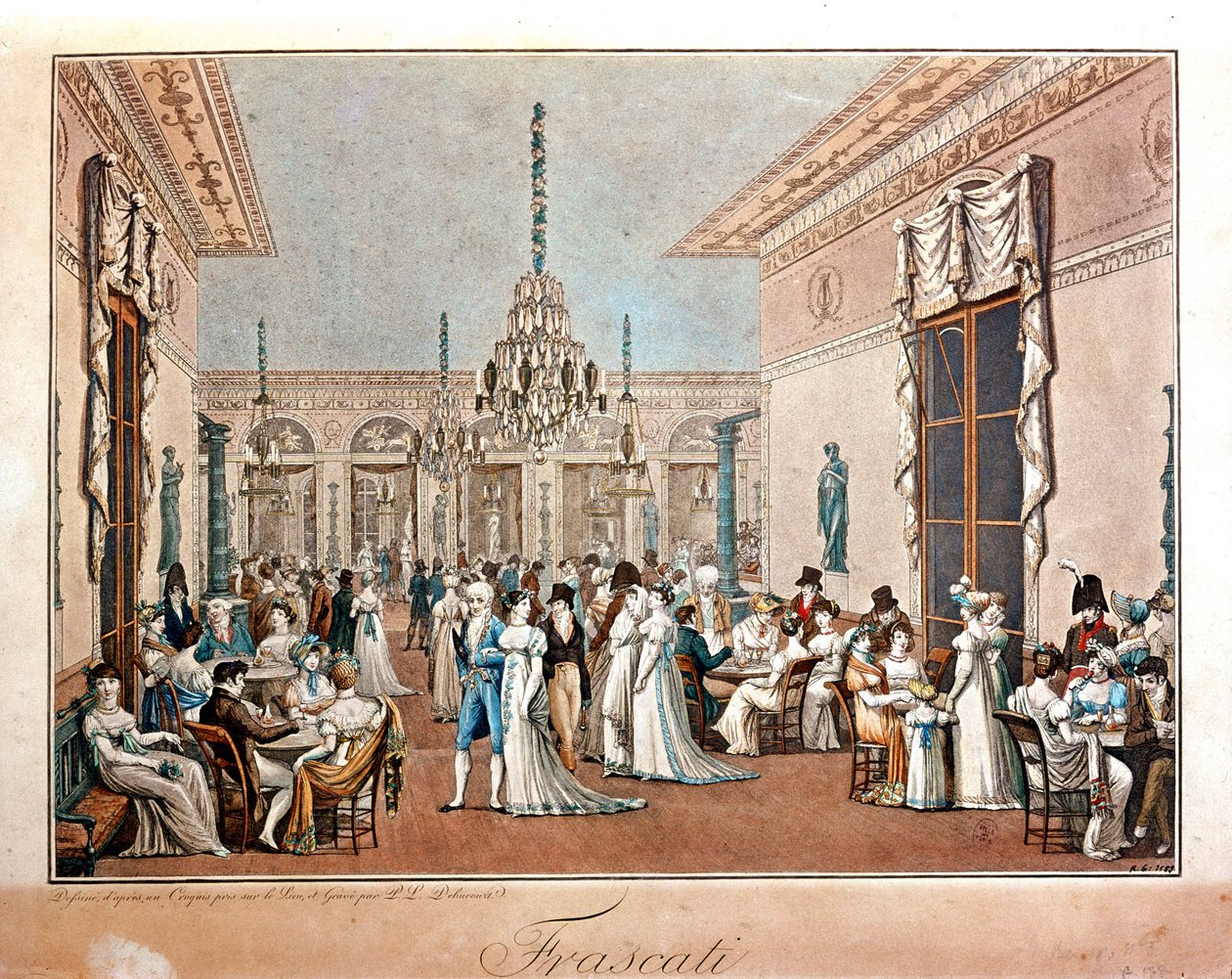 Cafe Frascati av Debucourt, tidigt 1800-tal. av Philibert Louis Debucourt