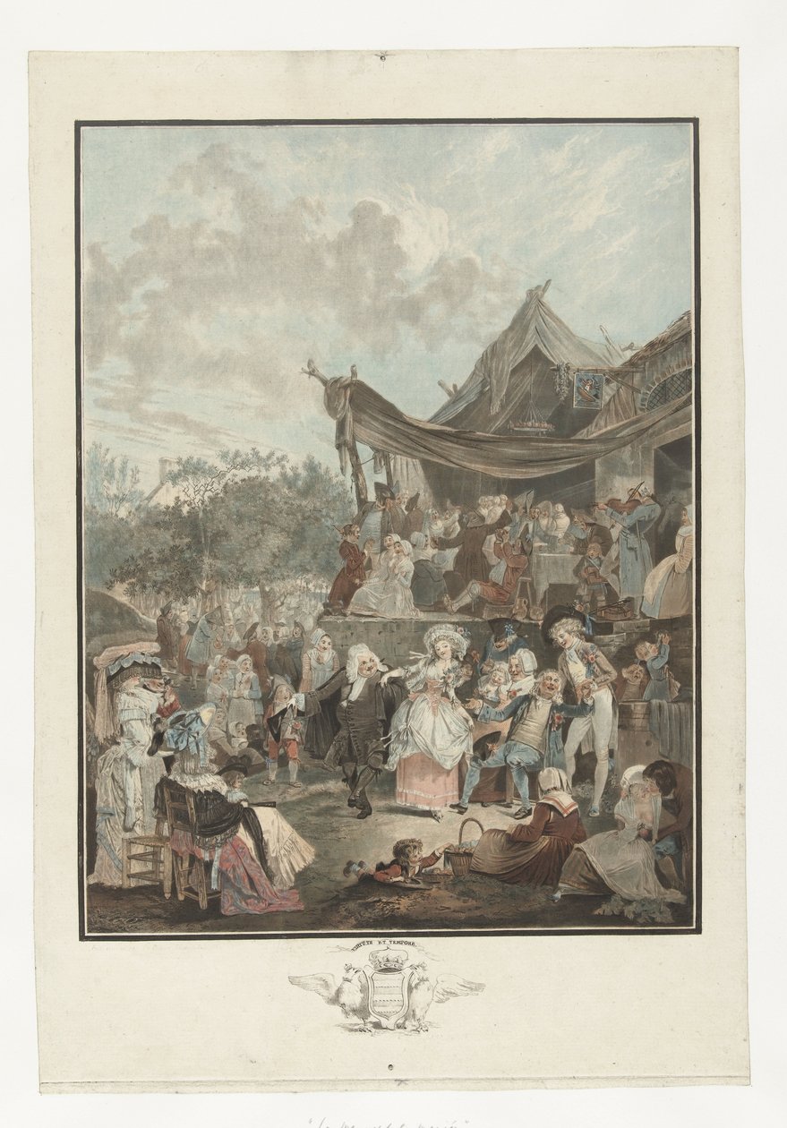 Dansende brud Brudens menuett av Philibert Louis Debucourt