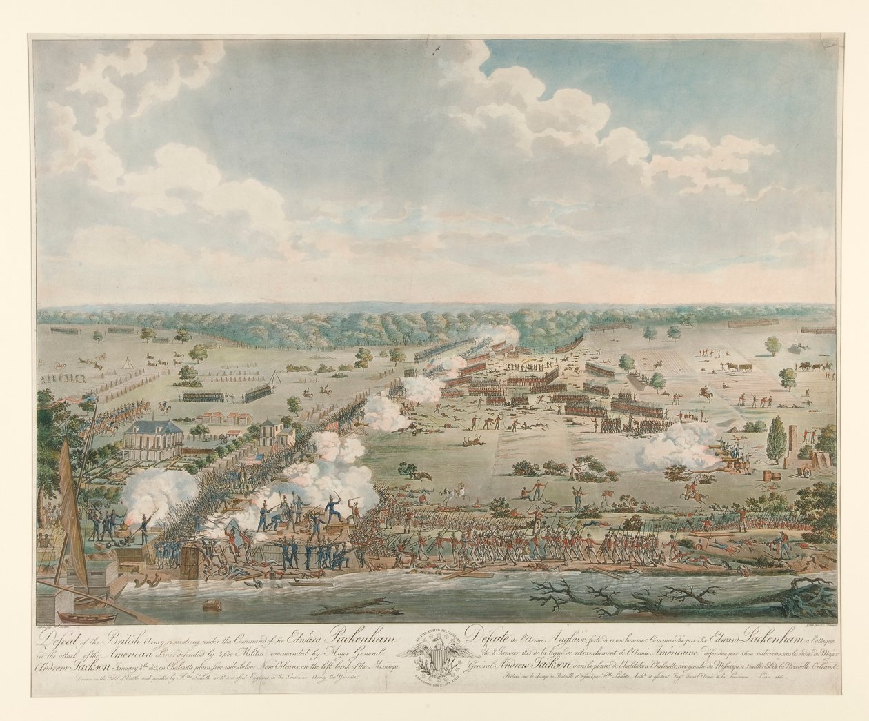 Den brittiska arméns nederlag (Slaget vid New Orleans) av Philibert Louis Debucourt