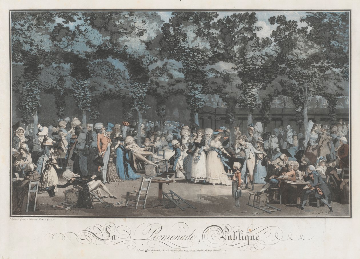 Den offentliga strandpromenaden av Philibert Louis Debucourt
