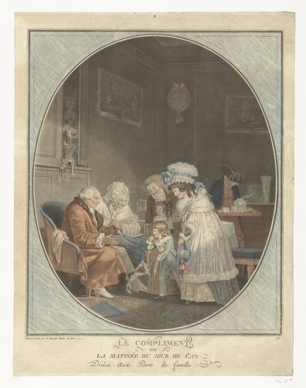 Nyårsdag Komplimangen eller nyårsmorgonen (titel på objektet) av Philibert Louis Debucourt