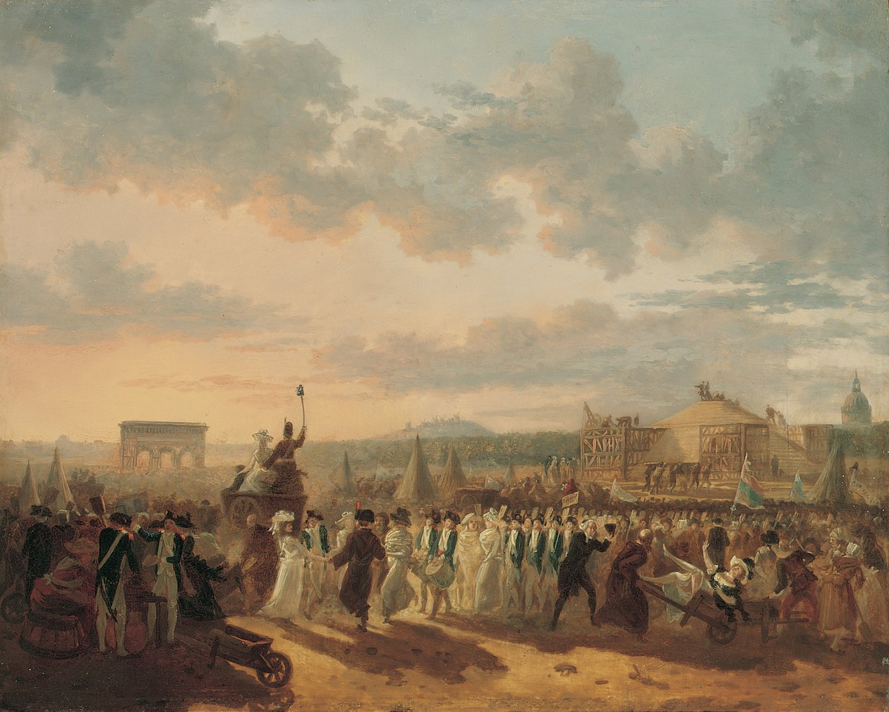 Förberedelser för Fete de la Federation, 14 juli 1790 av Philibert Louis Debucourt