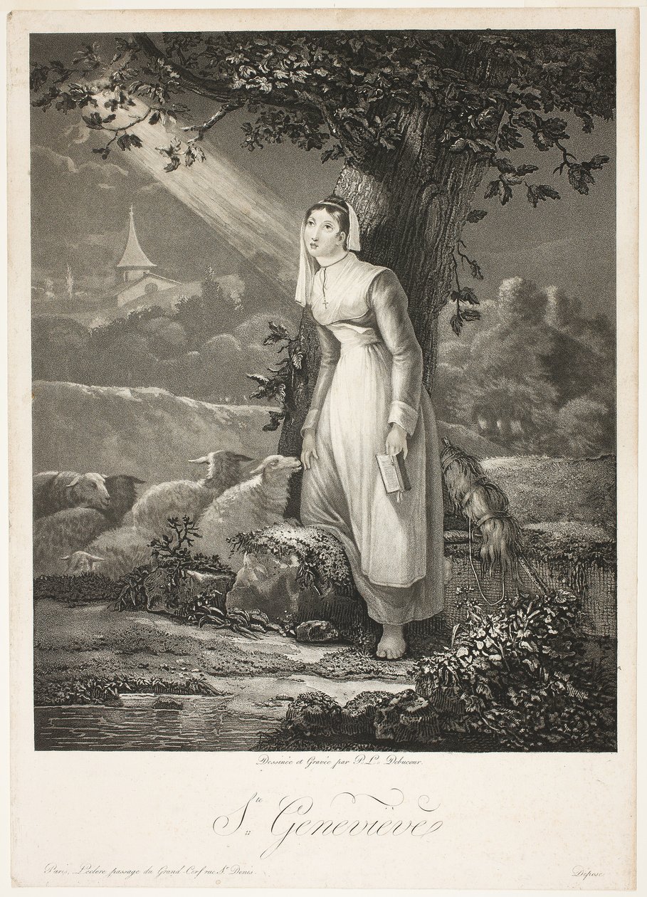 Saint Genevieve av Philibert Louis Debucourt