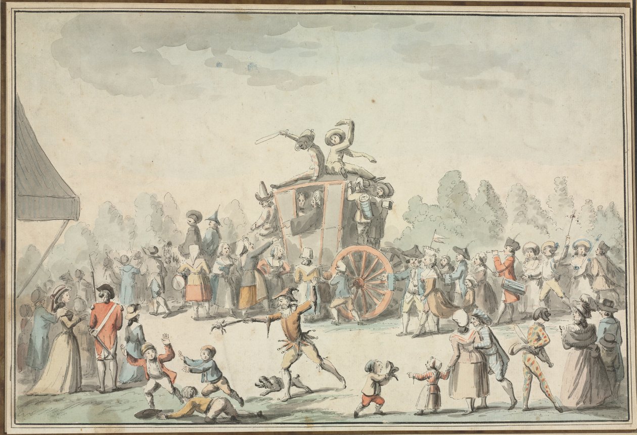 Karnevalsscen. av Philibert Louis Debucourt